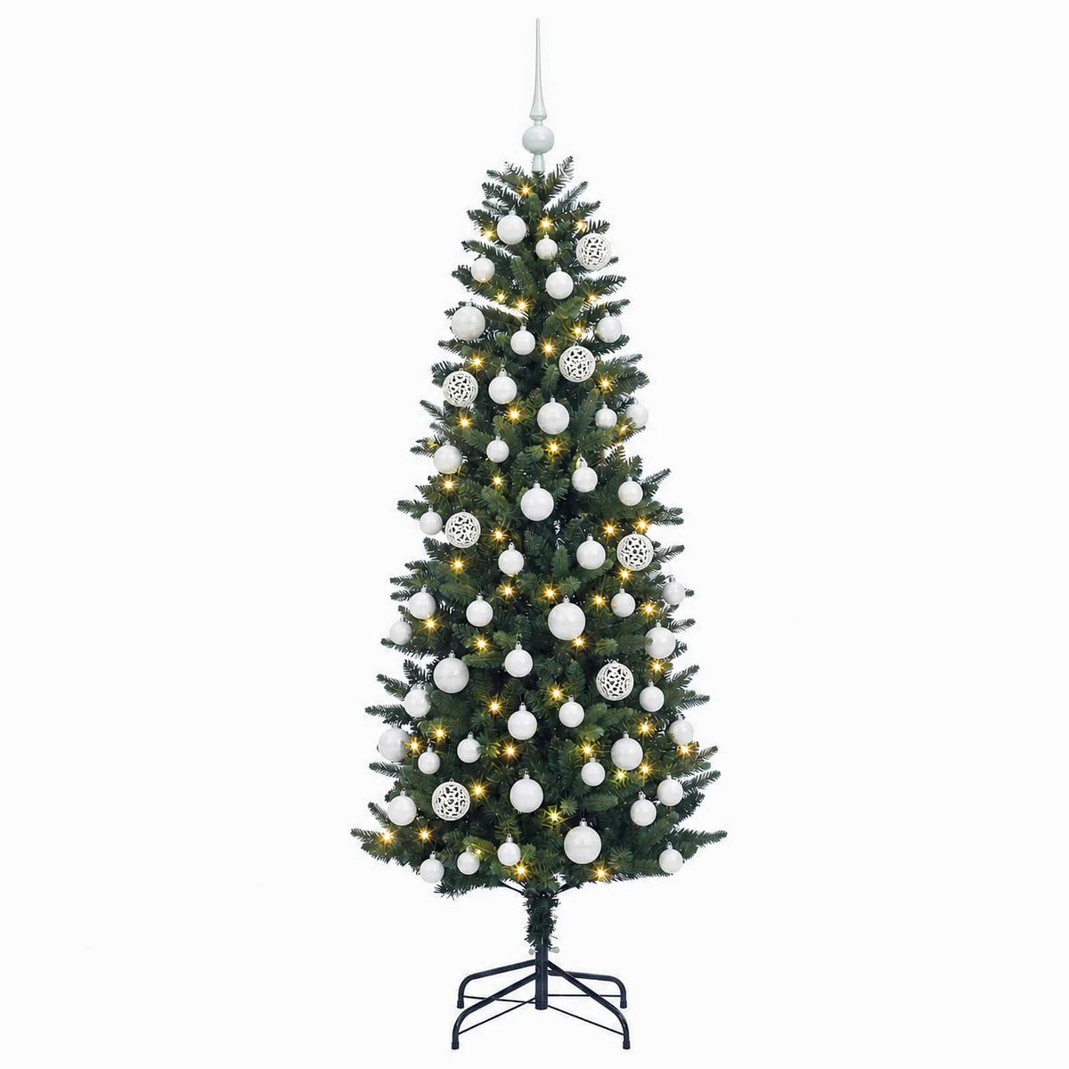 vidaXL Artificial Christmas Tree with Bauble 210 cm 300 LEDs