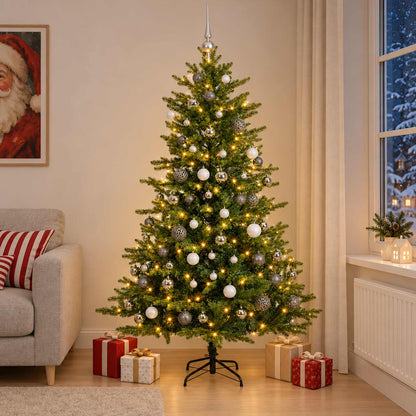 vidaXL Artificial Christmas Tree with Bauble 240 cm 300 LEDs