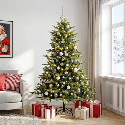 vidaXL Artificial Christmas Tree with Bauble 240 cm 300 LEDs