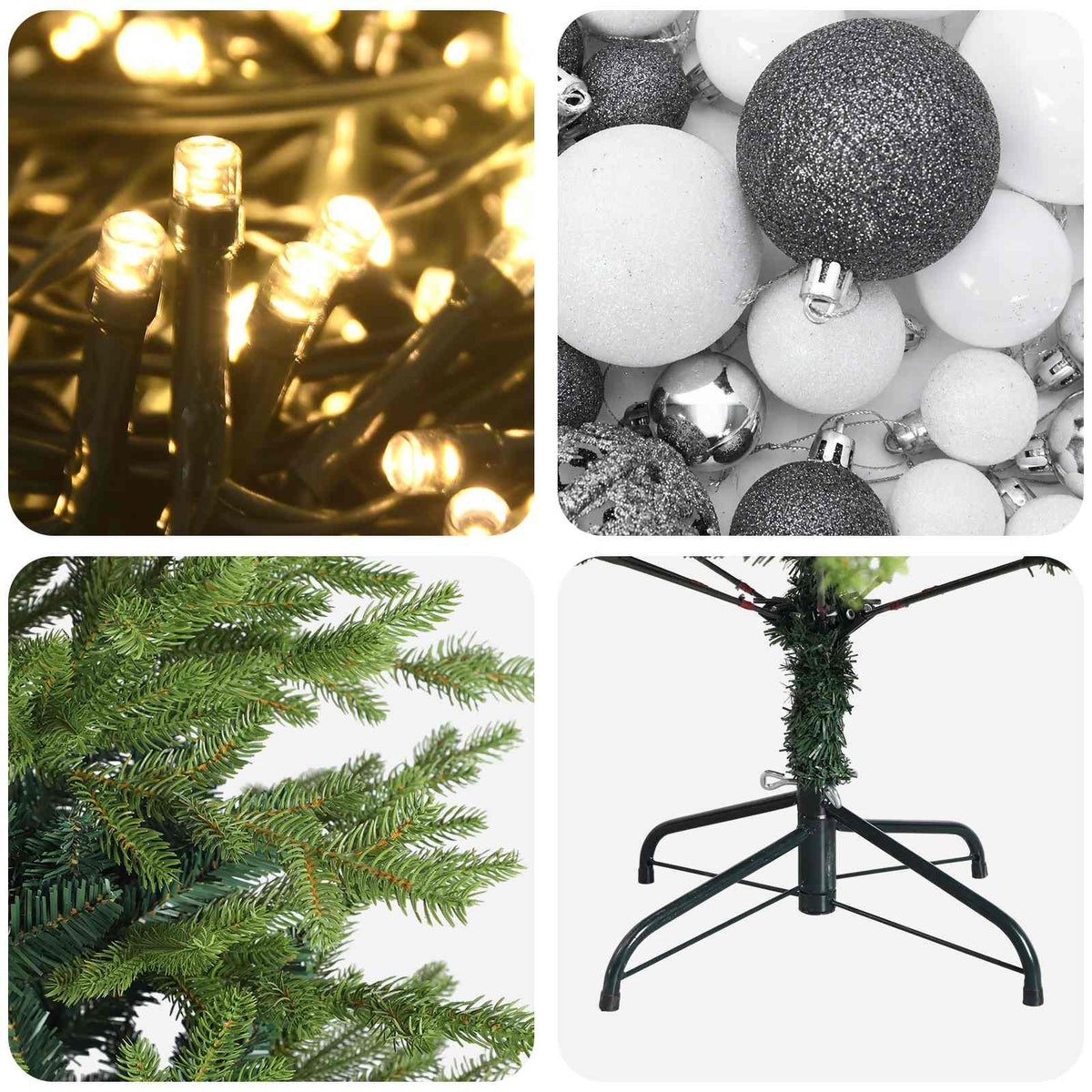 vidaXL Artificial Christmas Tree with Bauble 240 cm 300 LEDs