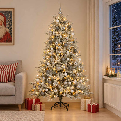 vidaXL Artificial Christmas Tree with Bauble 240 cm 300 LEDs