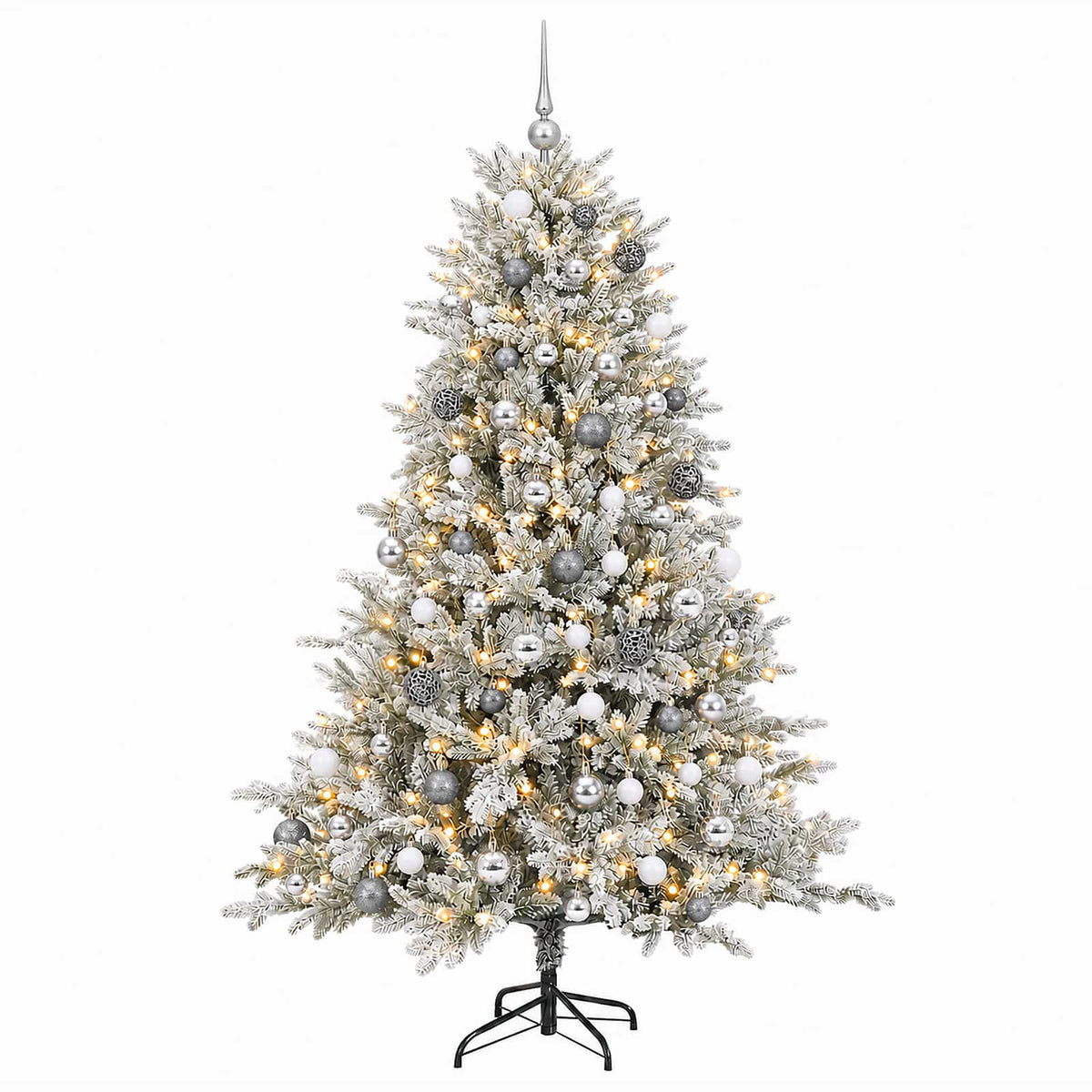 vidaXL Artificial Christmas Tree with Bauble 210 cm 300 LEDs