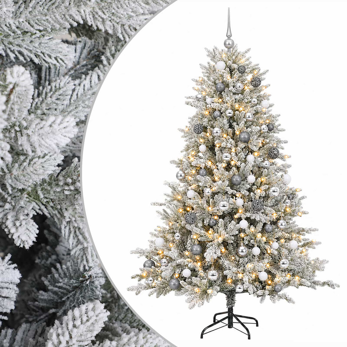 vidaXL Artificial Christmas Tree with Bauble 240 cm 300 LEDs