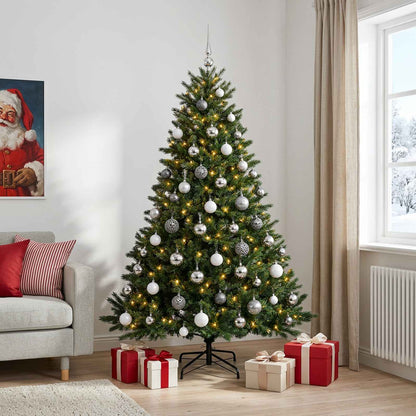 vidaXL Artificial Christmas Tree with Bauble 210 cm 300 LEDs