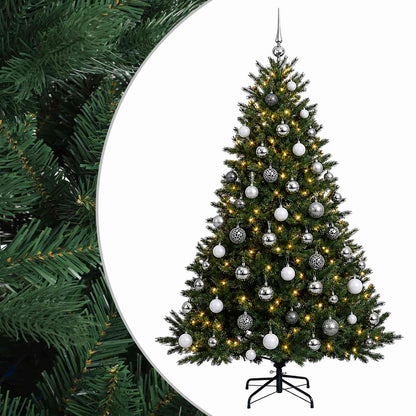 vidaXL Artificial Christmas Tree with Bauble 210 cm 300 LEDs