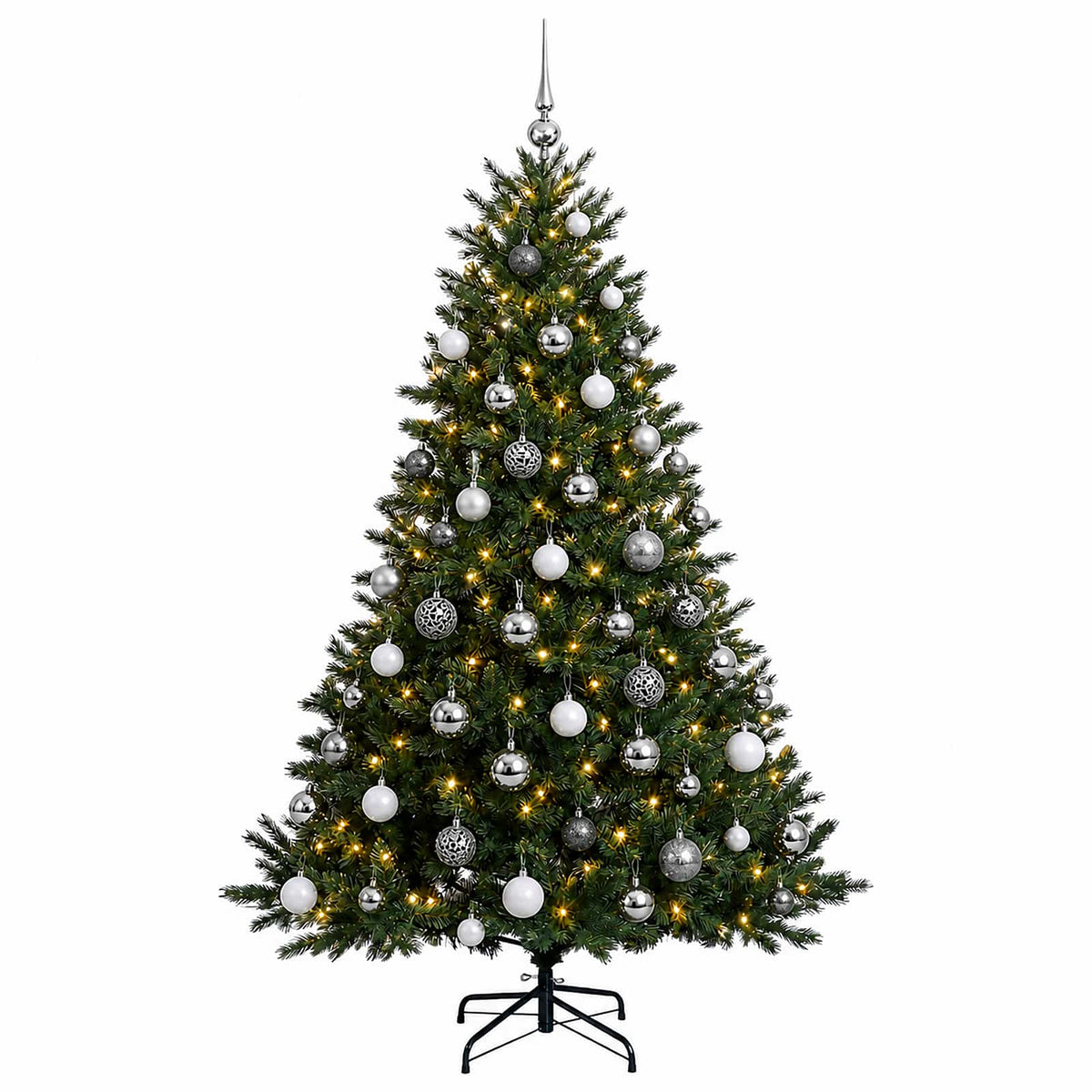 vidaXL Artificial Christmas Tree with Bauble 210 cm 300 LEDs