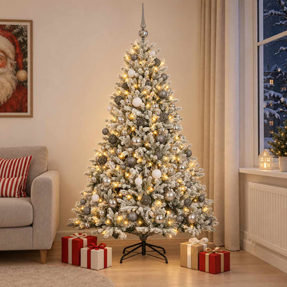 vidaXL Artificial Christmas Tree with Bauble 210 cm 300 LEDs