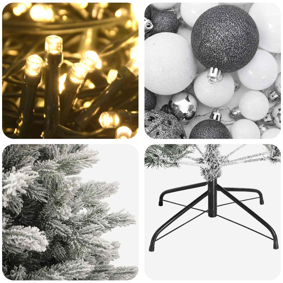 vidaXL Artificial Christmas Tree with Bauble 210 cm 300 LEDs