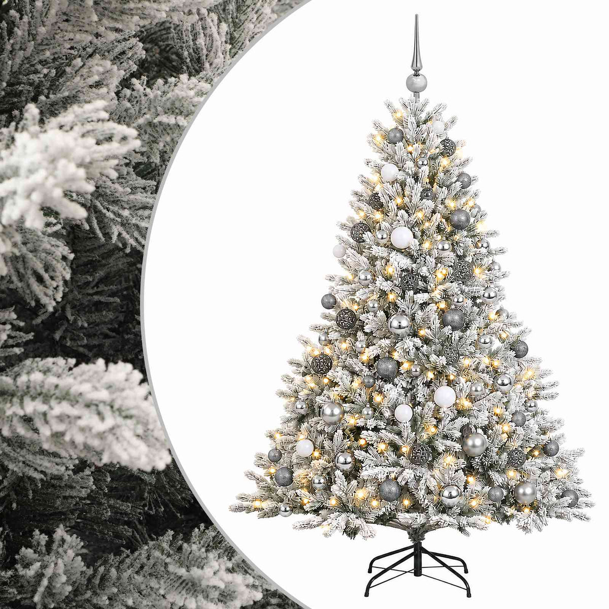 vidaXL Artificial Christmas Tree with Bauble 210 cm 300 LEDs