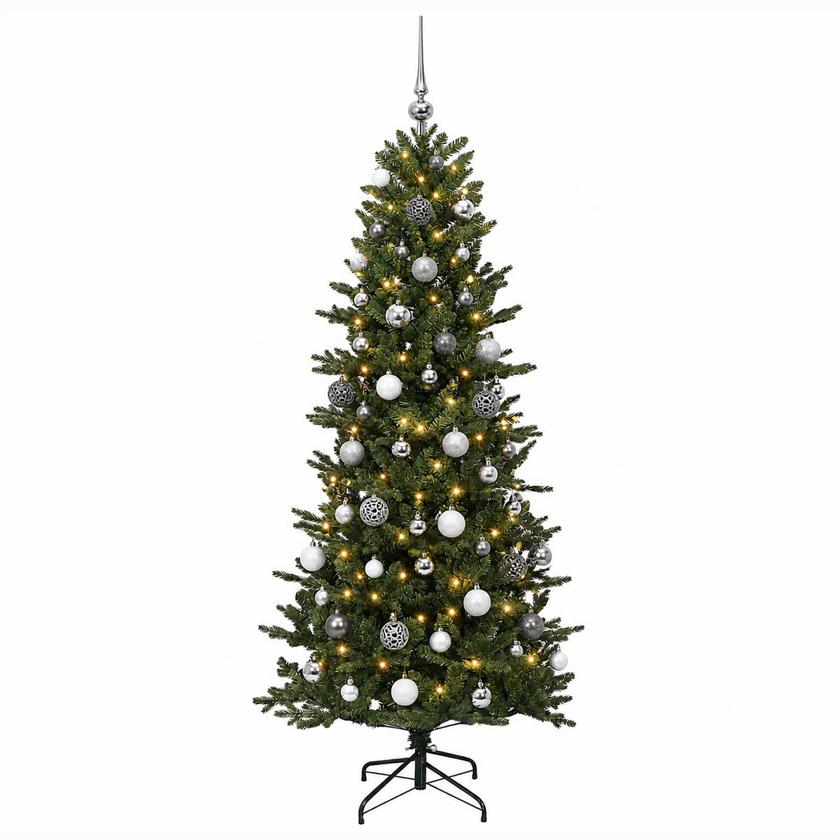vidaXL Artificial Christmas Tree with Bauble 210 cm 300 LEDs