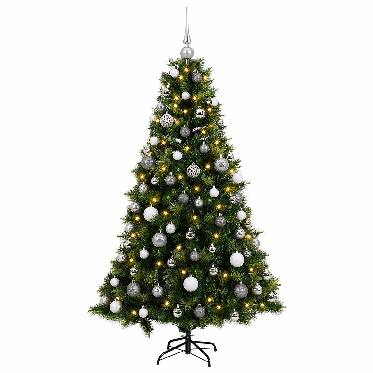 vidaXL Artificial Christmas Tree with Bauble 210 cm 300 LEDs