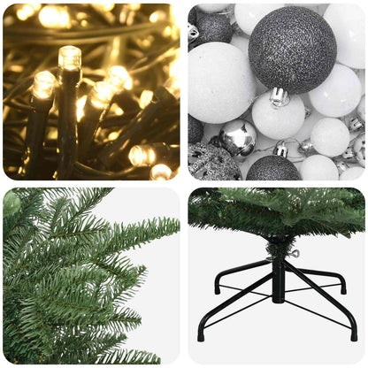 vidaXL Artificial Christmas Tree with Bauble 210 cm 300 LEDs