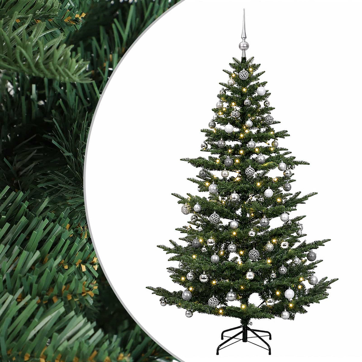 vidaXL Artificial Christmas Tree with Bauble 210 cm 300 LEDs