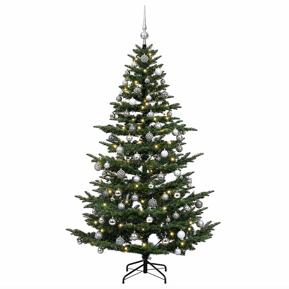 vidaXL Artificial Christmas Tree with Bauble 210 cm 300 LEDs