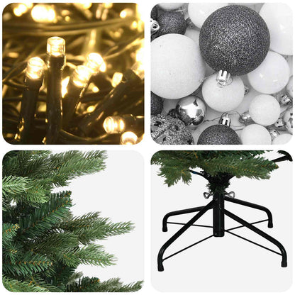 vidaXL Artificial Christmas Tree with Bauble 210 cm 300 LEDs