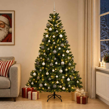 vidaXL Artificial Christmas Tree with Bauble 180 cm 300 LEDs