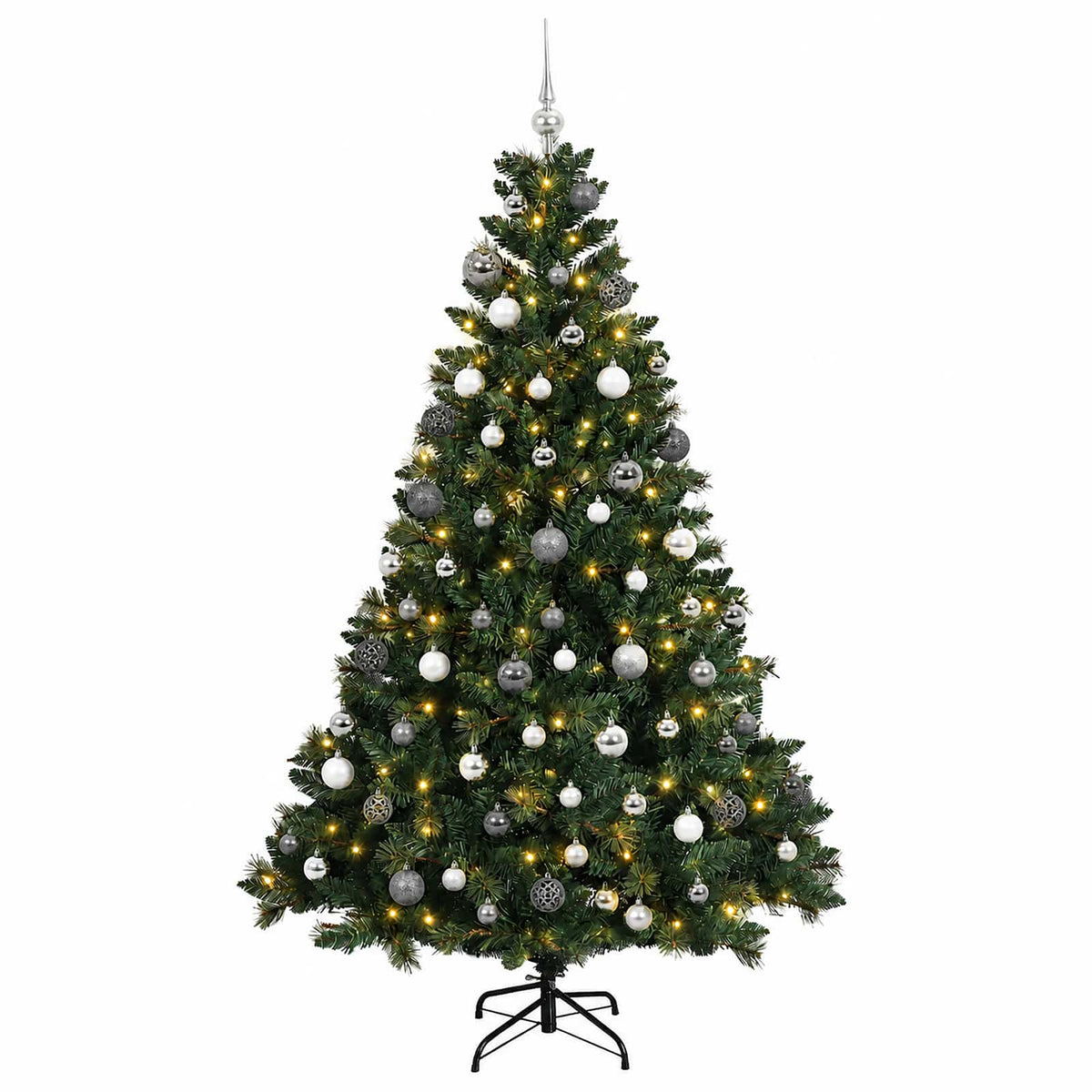 vidaXL Artificial Christmas Tree with Bauble 180 cm 300 LEDs