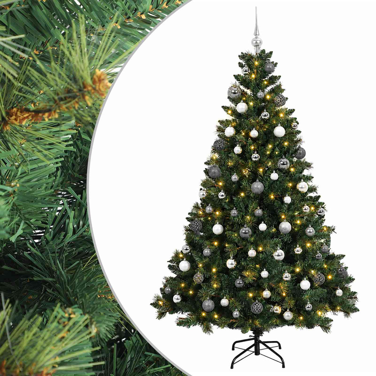 vidaXL Artificial Christmas Tree with Bauble 240 cm 300 LEDs