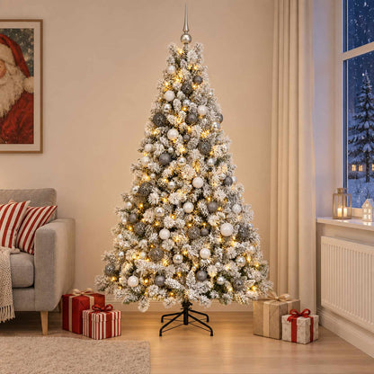 vidaXL Artificial Christmas Tree with Bauble 210 cm 300 LEDs