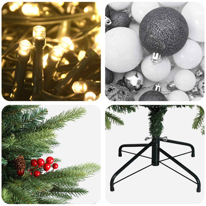 vidaXL Artificial Christmas Tree with Bauble 180 cm 300 LEDs