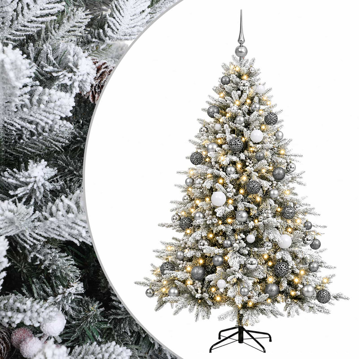 vidaXL Artificial Christmas Tree with Bauble 180 cm 300 LEDs