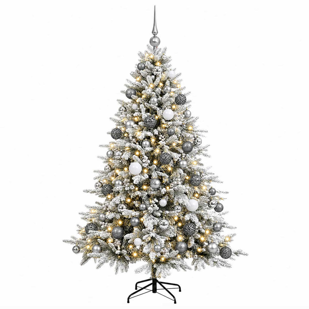 vidaXL Artificial Christmas Tree with Bauble 210 cm 300 LEDs