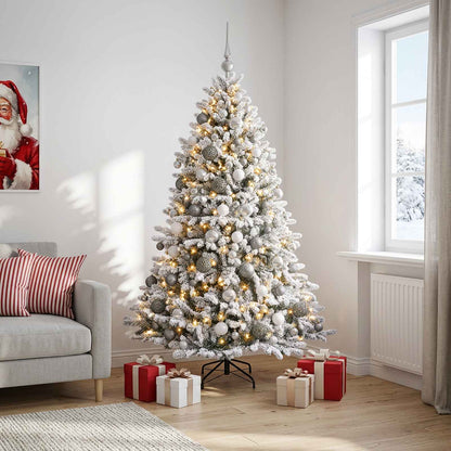 vidaXL Artificial Christmas Tree with Bauble 210 cm 300 LEDs