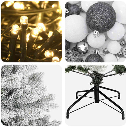 vidaXL Artificial Christmas Tree with Bauble 210 cm 300 LEDs