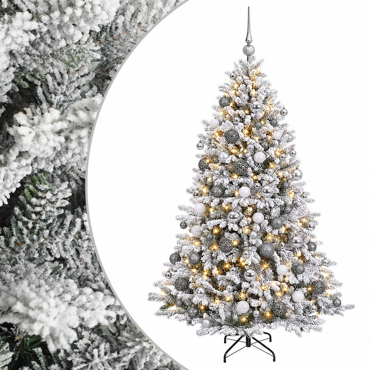 vidaXL Artificial Christmas Tree with Bauble 210 cm 300 LEDs