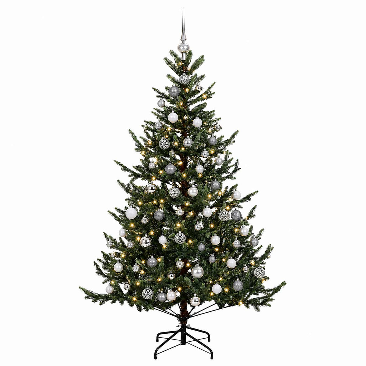 vidaXL Artificial Christmas Tree with Bauble 180 cm 300 LEDs