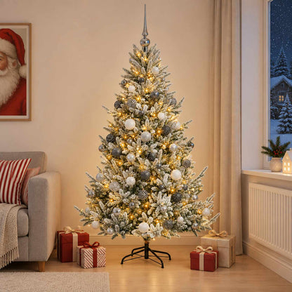 vidaXL Artificial Christmas Tree with Bauble 180 cm 300 LEDs
