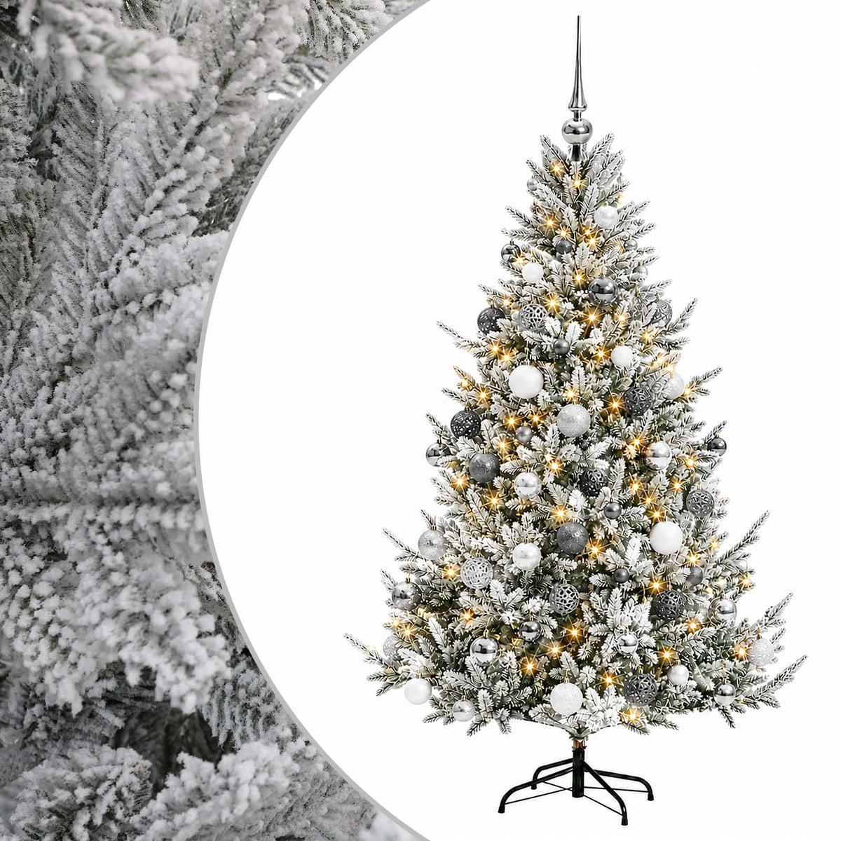 vidaXL Artificial Christmas Tree with Bauble 180 cm 300 LEDs