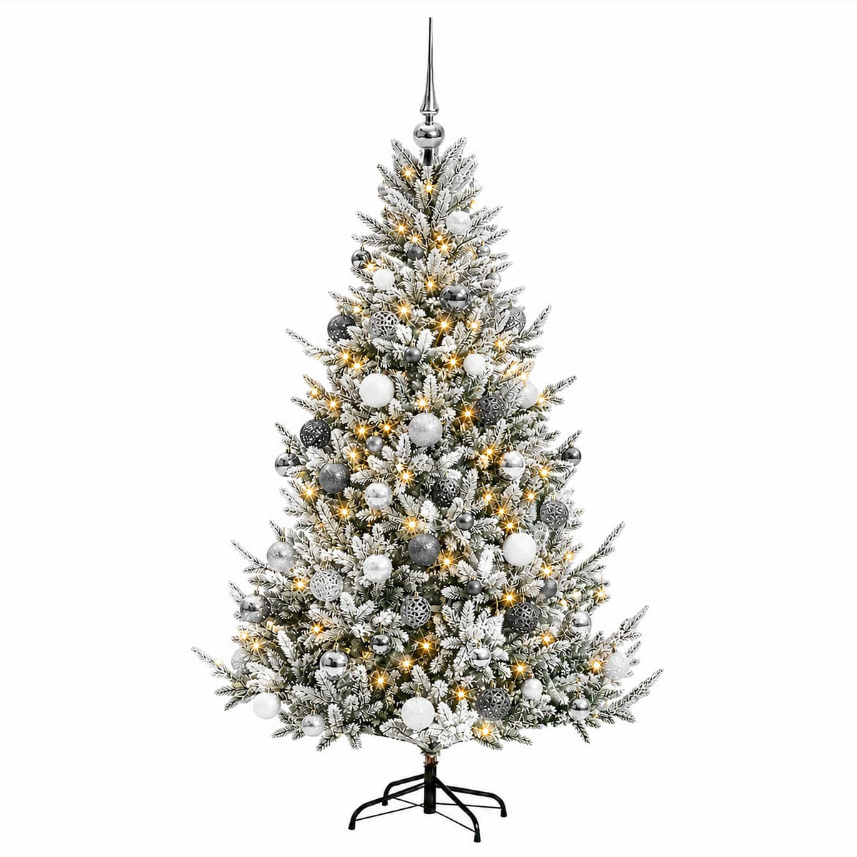 vidaXL Artificial Christmas Tree with Bauble 210 cm 300 LEDs
