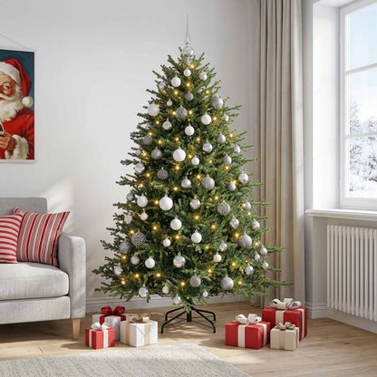 vidaXL Artificial Christmas Tree with Bauble 210 cm 300 LEDs