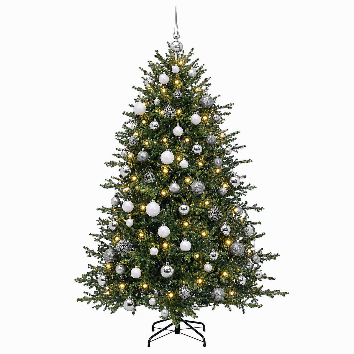 vidaXL Artificial Christmas Tree with Bauble 210 cm 300 LEDs