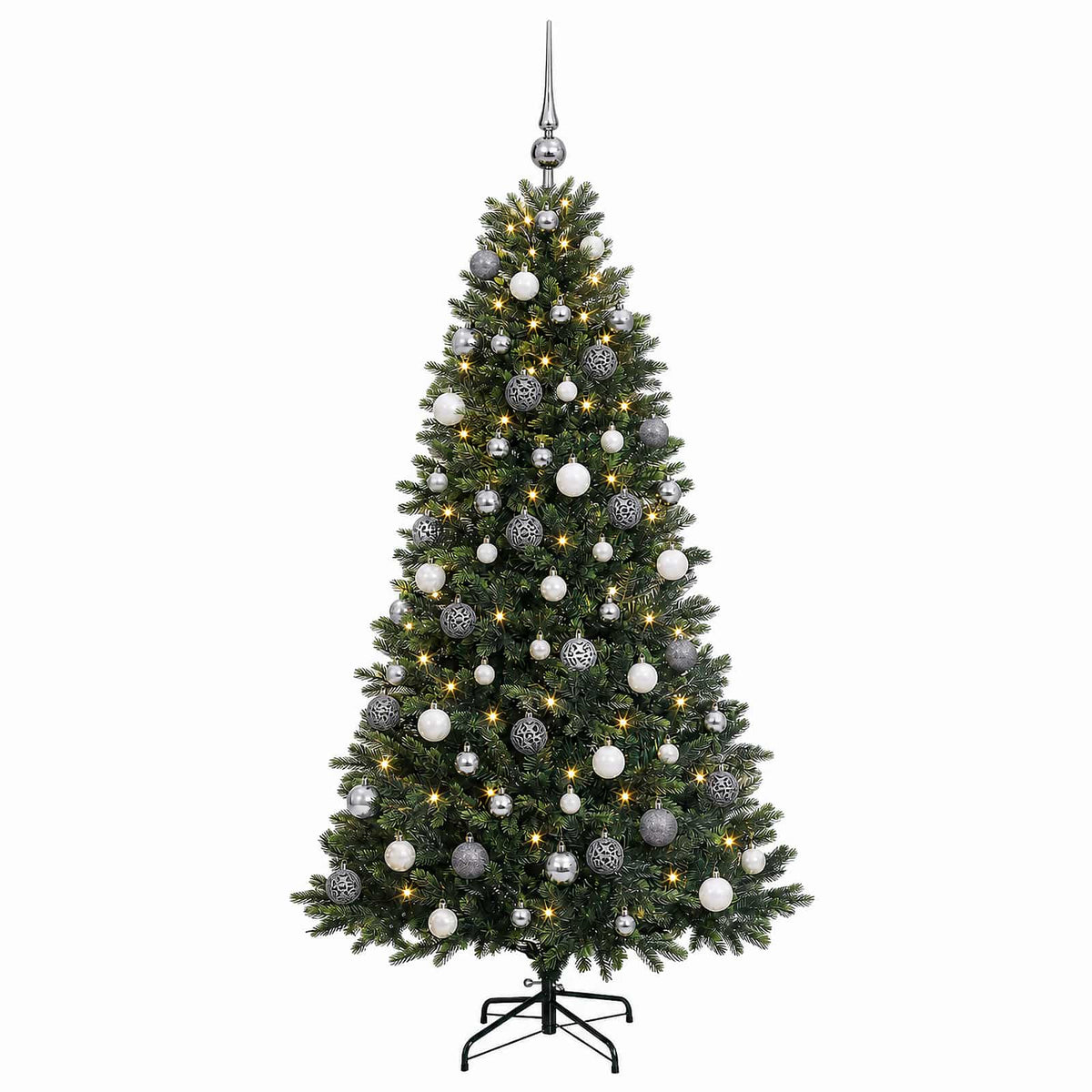 vidaXL Artificial Christmas Tree with Bauble 180 cm 300 LEDs