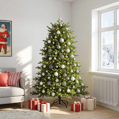 vidaXL Artificial Christmas Tree with Bauble 210 cm 300 LEDs