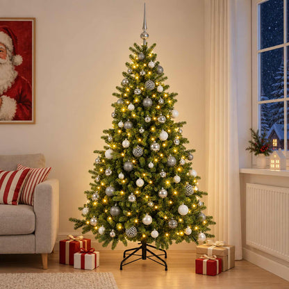 vidaXL Artificial Christmas Tree with Bauble 180 cm 300 LEDs