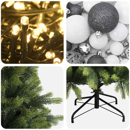 vidaXL Artificial Christmas Tree with Bauble 180 cm 300 LEDs