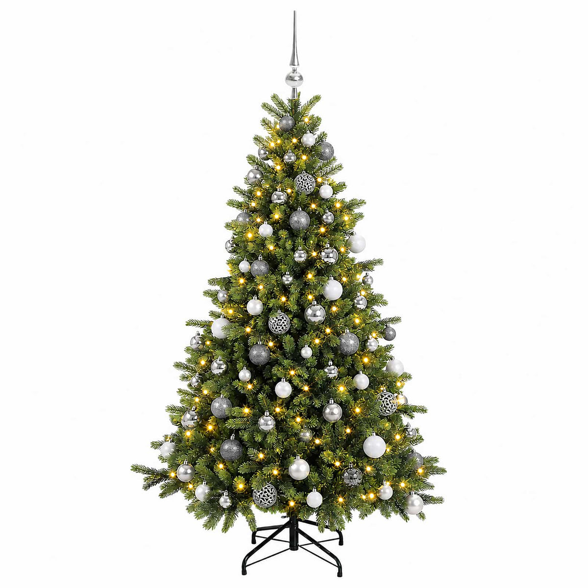 vidaXL Artificial Christmas Tree with Bauble 180 cm 300 LEDs