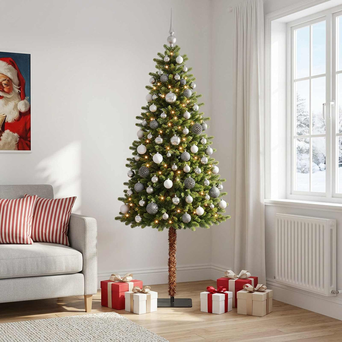 vidaXL Artificial Christmas Tree with Bauble 180 cm 300 LEDs