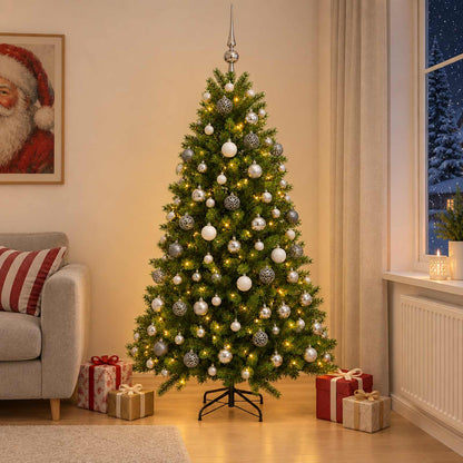 vidaXL Artificial Christmas Tree with Bauble 180 cm 300 LEDs