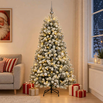 vidaXL Artificial Christmas Tree with Bauble 210 cm 300 LEDs