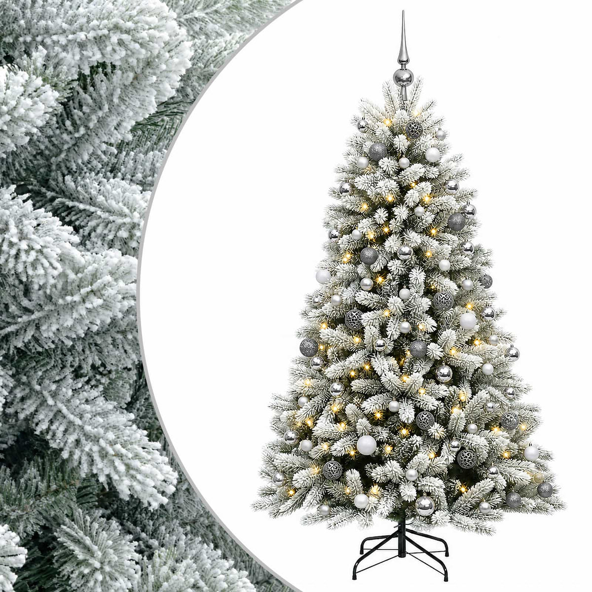 vidaXL Artificial Christmas Tree with Bauble 210 cm 300 LEDs