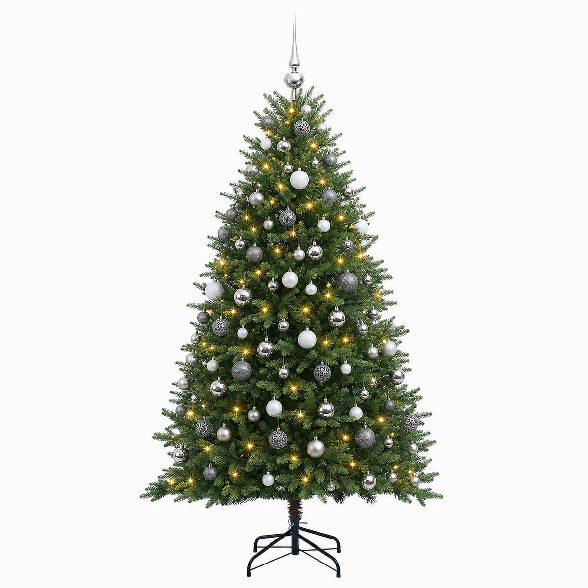 vidaXL Artificial Christmas Tree with Bauble 210 cm 300 LEDs
