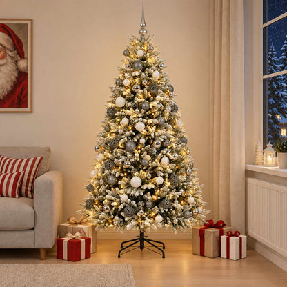 vidaXL Artificial Christmas Tree with Bauble 210 cm 300 LEDs