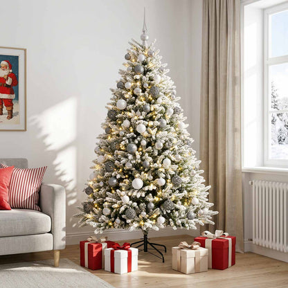 vidaXL Artificial Christmas Tree with Bauble 210 cm 300 LEDs