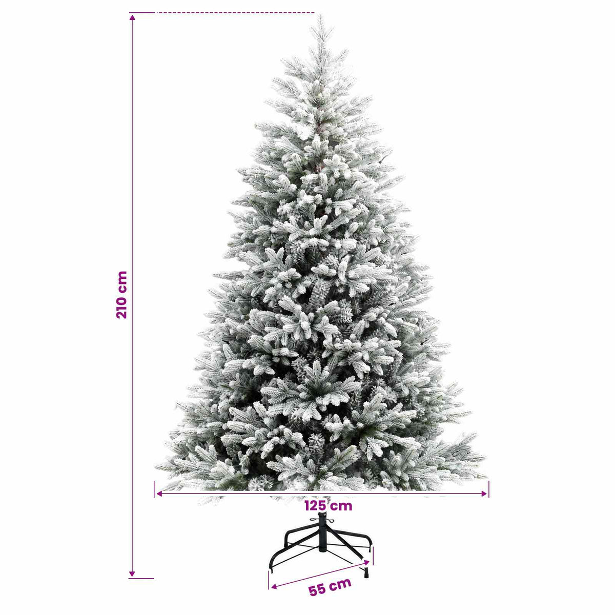 vidaXL Artificial Christmas Tree with Bauble 210 cm 300 LEDs