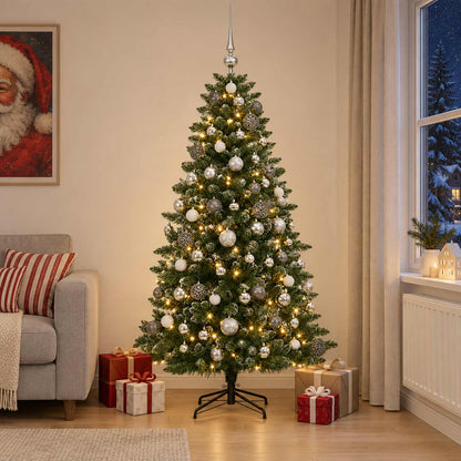 vidaXL Artificial Christmas Tree with Bauble 180 cm 300 LEDs