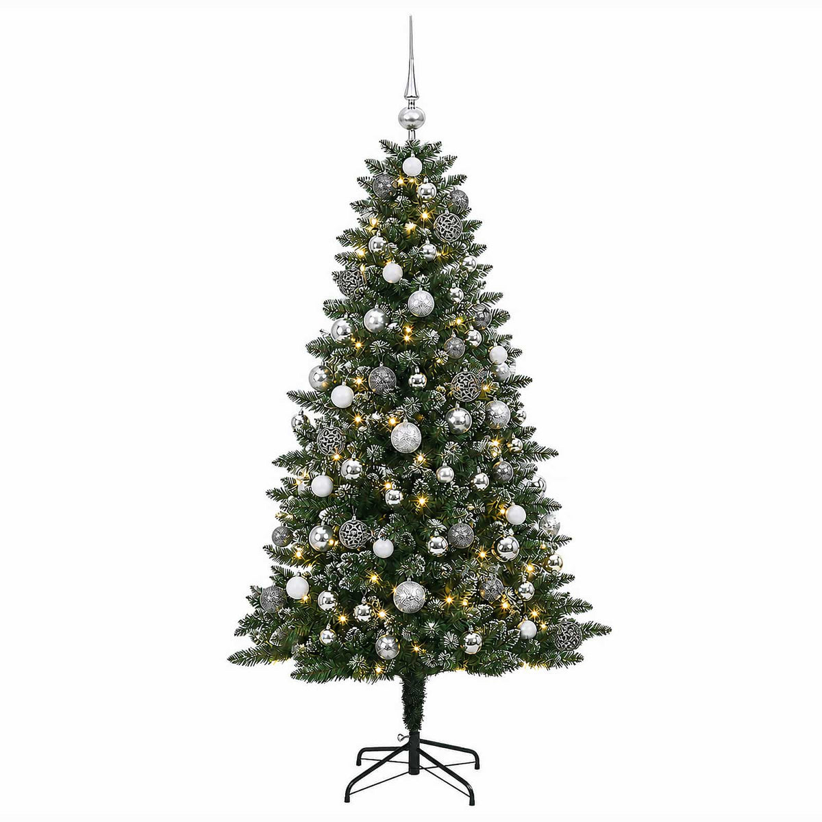 vidaXL Artificial Christmas Tree with Bauble 180 cm 300 LEDs